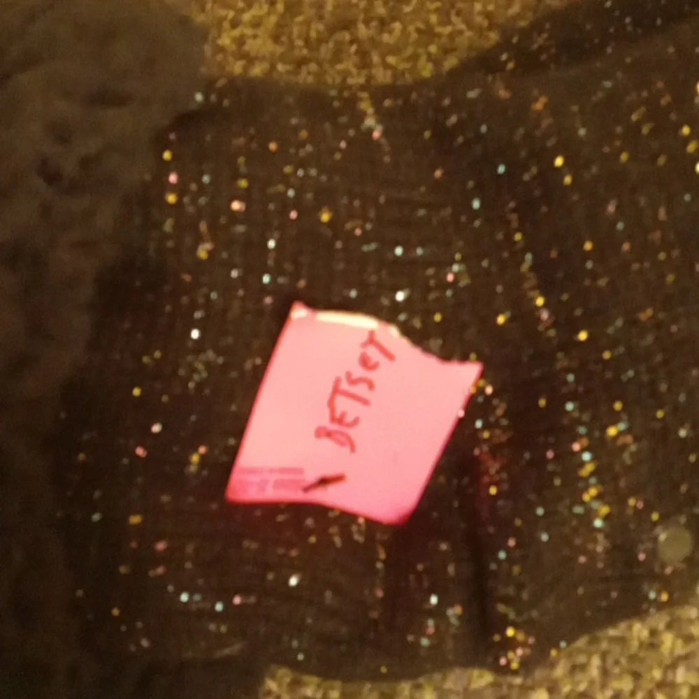 Betsey Johnson black shimmer slipper socks slide resistant bottom comfy …